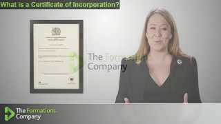 Certificate of Incorporation  The Formations Company [upl. by Mauchi]