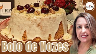 BOLO DE NOZES COM COBERTURA ESPECIAL DE NATAL  FÁCIL DE FAZER  DELICIOSO  MACIO [upl. by Seligman241]