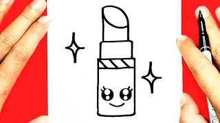 HOW TO DRAW A CUTE LIPSTICK DRAW CUTE THINGS [upl. by Walkling953]