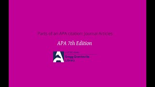 APA Journal Articles Citations  with and without DOIs 7th Edition  Reference List [upl. by Bremble]