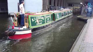 The Canal Boats Lock in Use  Birmingham Canal UK [upl. by Otte]