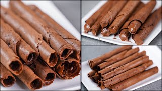 CHOCOLATE WAFER ROLL RECIPE  NO OVEN  NO EGG  EASY CHOCOLATE WAFER RECIPE  NOven [upl. by Nwadahs386]