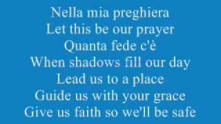 Celine Dion ft Andrea Bocelli The Prayer Lyrics [upl. by Bilat]