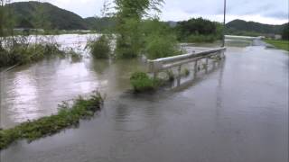 20140810 台風11号 四万十川 氾濫 [upl. by Doralyn717]