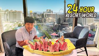 24 HOUR RESORT WORLD Las Vegas Casino ROOM SERVICE FOOD REVIEW [upl. by Tabbitha]