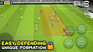 Lock Your Defence With This Unique Formation in eFootball 2024 Mobile [upl. by Alamat111]