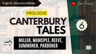 Prologue THE CANTERBURY TALES  Chaucer Miller Manciple ReeveSummoner Pardoner IRENE FRANCIS [upl. by Fraze]