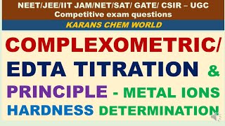 COMPLEXOMETRIC or EDTA TITRATION PRINCIPLE METAL IONS HARDNESS Estimation CHELATOMETRY Stability [upl. by Nneb762]