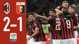 Highlights AC Milan 21 Genoa  Rescheduled Matchday 1 Serie A 20182019 [upl. by Enivid]