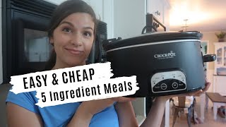 7 EASY amp HEALTHY CROCKPOT MEALS 5 INGREDIENTS OR LESS RECIPES ON A BUDGET [upl. by Laamak]