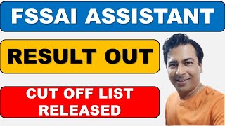 FSSAI Assistant Result 2023 Out Check FSSAI Assistant Cut Off Marks [upl. by Elleira]