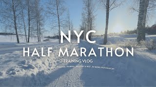 NYC Half Marathon training  winter running training plan thoughts race day shoe reveal [upl. by Dlanod]