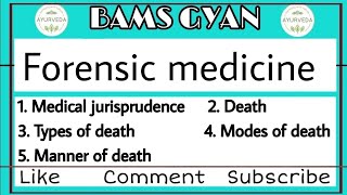 Forensic medicine Death Medical Jurisprudence ।। Bams 3rd year ।। bamsgyan7211 [upl. by Jarv]