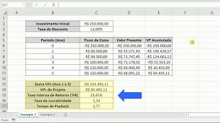 Cálculo do VPL TIR Lucratividade e Payback no Excel  Planilha Automatizada [upl. by Slavic809]