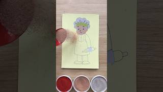 Sand painting baker satisfying video how to paint with sand Chim Xinh channel [upl. by Ahcsatan]