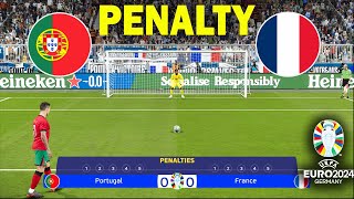 🔴LIVE  PORTUGAL vs FRANCE  Penalty Shootout  UEFA Euro 2024  RONALDO vs MBAPPE  PES Gameplay [upl. by Rehctelf623]