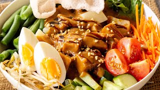 Gado Gado – Indonesian Salad with EASY Peanut Sauce [upl. by Anastos413]