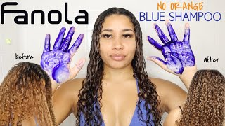 Using Fanola Blue Shampoo On My Brown Curly Hair How To Get Rid Of Brassy Hair [upl. by Luelle]