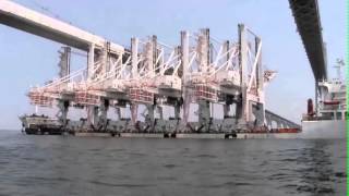 Cranes Under Chesapeake Bay Bridge [upl. by Leggat181]