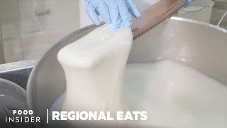 How Italian Burrata Cheese Is Made  Regional Eats [upl. by Martinic514]