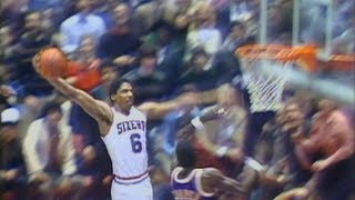 Dr J famous quotRock the Babyquot Cradle Dunk against the Lakers [upl. by Cinamod]