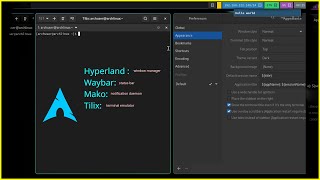 hyprland on Arch linux  tiling window manager  waybar  notification  desktop [upl. by Allayne612]
