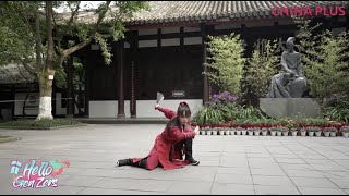 Young kung fu master demonstrates fan skills [upl. by Levona]