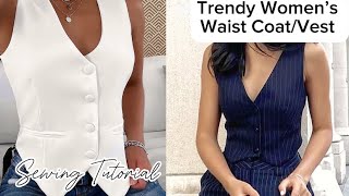 How to Cut and Sew a WAISTCOAT How to Make a FITTED WAISTCOAT TUTORIAL [upl. by Volnak156]