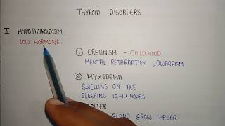 thyroid disorders  hypothyroidism and hyperthyroidism  cretinism myxedema  Graves disease [upl. by Awhsoj]