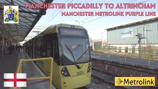 Manchester Piccadilly to Altrincham 🇬🇧 FULL ROUTE  Tram  Manchester Metrolink HD [upl. by Eimyaj]