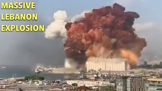 MASSIVE Beirut Lebanon EXPLOSION ALL ANGLES Compilation [upl. by Maleen412]