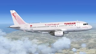 Flight Belgrade Serbia  Enfidha Tunisia Tunisair Airbus A319 [upl. by Yffub]