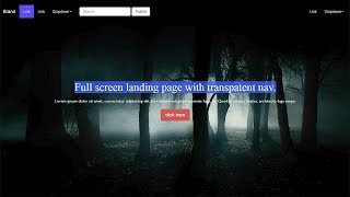 Transparent navbar with full screen background image landing pageBootstrap [upl. by Melina]