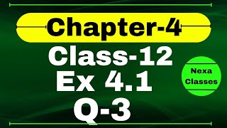 Class 12 Ex 41 Q3 Math  Determinants  Q3 Ex 41 Class 12 Math  Ex 41 Q3 Class 12 Math [upl. by Aerbma]