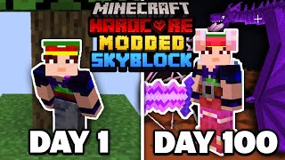 I Survived 100 Days of MODDED SKYBLOCK MINECRAFT Heres What Happened [upl. by Meyeroff]