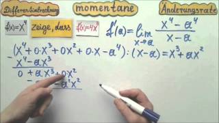 Momentane Änderungsrate oder Ableitung der Funktion zeigen Teil 3 Differentialrechnung [upl. by Gorga]