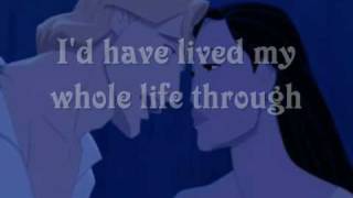 Pocahontas If I Never Knew You Lyrics [upl. by Nelle233]