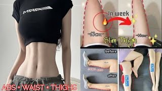 GET SMALL WAIST  GET RID OF LOVE HANDLE  Slim Toned Thighs Without Leaving Your CHAIR [upl. by Xonk]