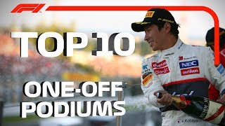 Top 10 OneOff Podiums in F1 [upl. by Kinzer]