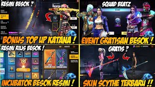 BOCORAN FF  EVENT TERBARU BONUS TOP UP KATANA LOBBY INCUBATOR GROZA BESOK SQUAD BEATZ SCYTHE [upl. by Atinrev]