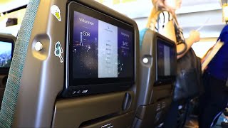 BRAND NEW 343 CONFIG Cathay Pacific Boeing 777300ER Economy Review  Rome  Hong Kong CX292 [upl. by Pratte]