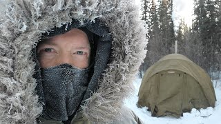 60F51C Winter Camping in Hot Tent [upl. by Beverie]