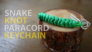 How to Tie a Snake Knot Paracord Keychain  The 2nd Easiest Paracord Keychain [upl. by Eugenia]