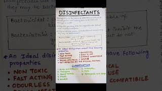 Disinfectant notes  Microbiology notes [upl. by Atnes]