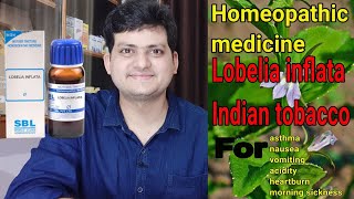 Homeopathic Medicine Lobelia Inflata for asthma vomiting nausea and acidity  symptoms amp Dosage [upl. by Yarg]