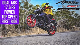 TVS Apache RTR 160 4V Dual ABS 176 PS Power  First Ride Review  GTT Demo [upl. by Connors]