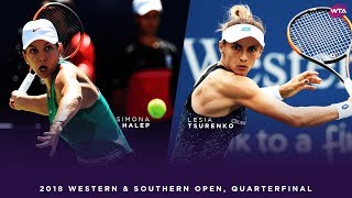 Simona Halep vs Lesia Tsurenko  Western amp Southern Open Quarterfinals  WTA Highlights [upl. by Wolff372]