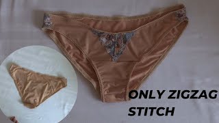 Easy and Fast Sew panties without overlock only zigzag stitch [upl. by Eladnwahs]