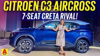 Citroen C3 Aircross  7 seat Hyundai Creta rival coming soon  First Look  Autocar India [upl. by Laddie]