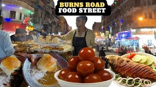 Burns Road Food StreetKarachi Haji Ahmed Bun Kababl Fish Fry etc lPakistani Food [upl. by Irrehc]